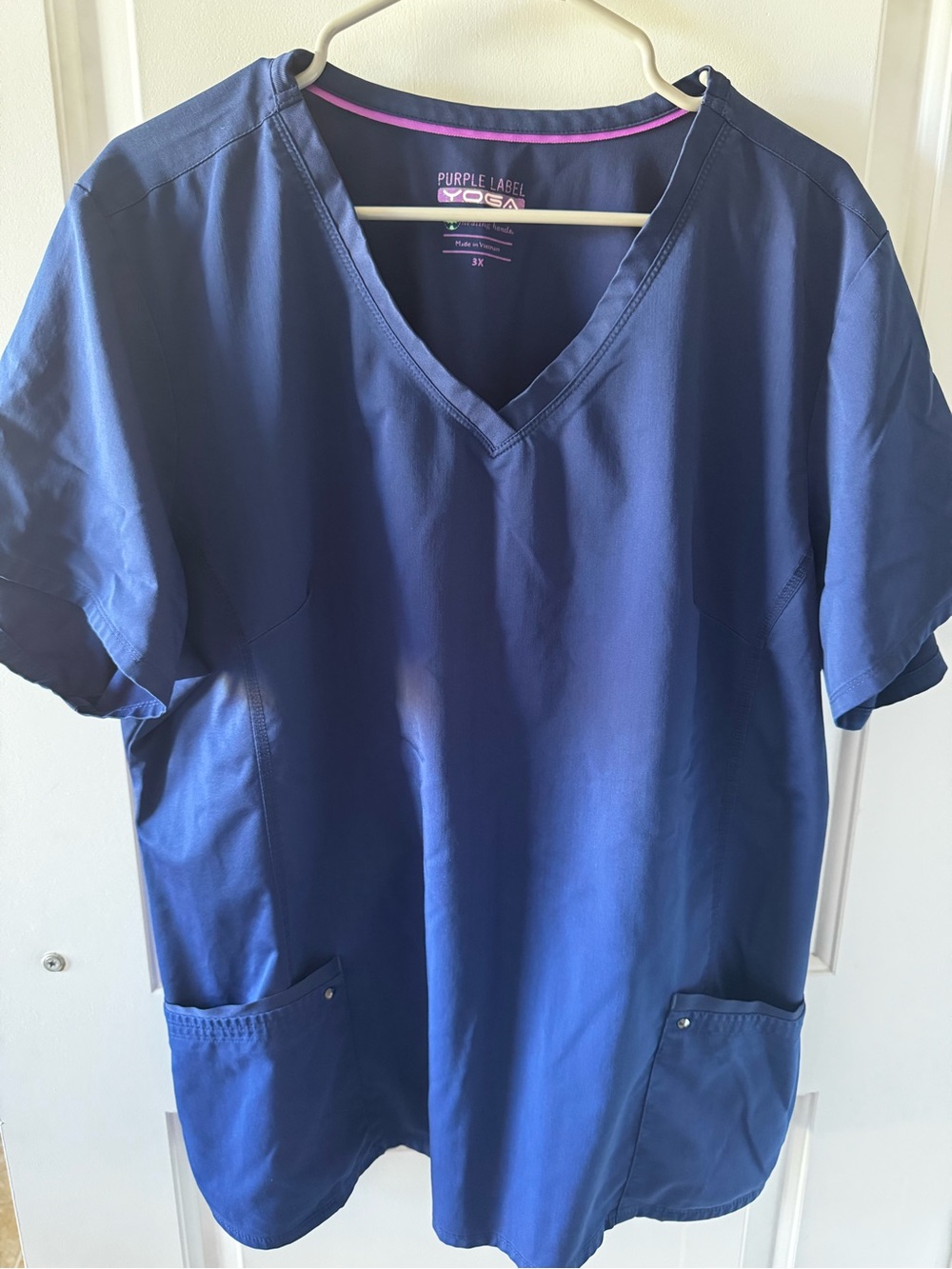 healing hands Purple Label Navy Blue V-Neck Medical Scrub Top